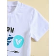 thumbnail image 6 of Bagilaanoe 2pcs Toddler Baby Boy Short Pants Set Short Sleeve Letter Print T Shirt Tops + Shorts 18M 24M 3T 4T 5T Kids Summer Birthday Outfits, 6 of 8