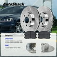 thumbnail image 3 of AutoShack Front Vented & Rear Vented Drilled & Slotted Silver Zinc Coated Brake Rotors + Ceramic Pads 12-PC Brake Kit Replacement for 2002-2003 GMC Sierra 1500 SilverShield Pro, 3 of 5