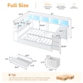 thumbnail image 2 of Mabor Full Size Corner Bed Frame with Desk,Charging Station and Bookcase Storage,Full Daybed with Storage Drawers and Led Lights, Metal Platform Bed Frame with Open Shelves,White, 2 of 9