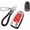 Silver-red, variant on Zinc Alloy Plating Flip Key Fob Cover for Audi A1 A3 S3 S8 Quattro R8 Q3 Q7 TT Keyless 3 Buttons Key Fob Case with Braided Keychain