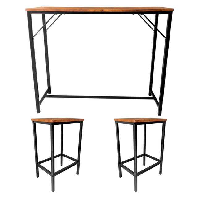 Mesa Barra de Cocina Multiusos 2 Bancos Moderna Bossa Zed