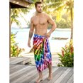 thumbnail image 4 of LA LEELA Men's Pareo Swim Trunk Swimwear Sarong Beach Wrap One Size Multi, Chevron Summer Vacation Aloha, 4 of 6