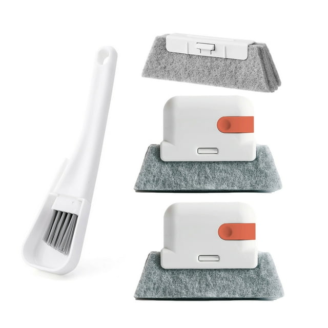 LSLJS Cleaning Window Brush with Crevice Brush, Window Sill Cleaner Tool-Creative Door Window Groove Cleaning Brushes, Hand-held Crevice Cleaner Tools for All Corners, Home Essentials