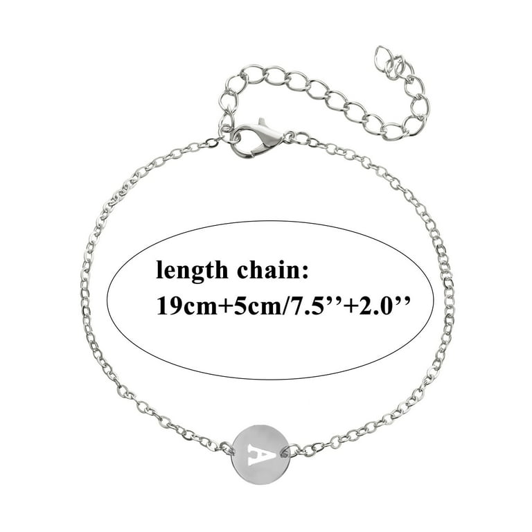 19cm (7.5) Heart Disc Bracelet in Sterling Silver