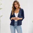 thumbnail image 5 of Lace Cardigan for Women 3/4 Sleeve Open Front Lightweight Crochet Shrug Bolero Open Dressy Casual Summer Cover Up Sweater Navy 2XL, 5 of 5