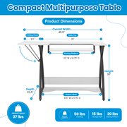 Sew Ready Comet Sewing Table Folding Top Adjustable Platfomr Black/White