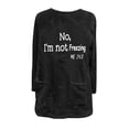 thumbnail image 3 of Craaazy Fleece Sweaters for Women Long Sleeve Crewneck Casual Blouses Soft Comfortable Warm Sweatshirt with Two Pockets Gifts, 3 of 4