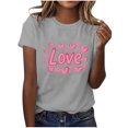 thumbnail image 5 of Jsaierl Women's Valentines Day Shirts Sweet Love Heart Graphic Tees Work Short Sleeve Blouse Round Neck Tunic T-shirt Tops Womens Fashion, 5 of 6
