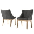 thumbnail image 2 of Weston Home Kirk Button Tufted Slope Arm Linen Dining Chair, Set of 2, Dark Gray, 2 of 5