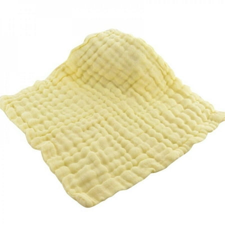 

100% Gauze Cotton Baby Handkerchief Square Towel Muslin Cotton Infant Face Towel Wipe Cloth Appease Towel Yellow