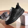 thumbnail image 5 of YOUYEDIAN Toddler Shoes Lightweight Comfortable Leather Walking Shoes Outdoor Non-Slip Athletic Sneakers(Black,3 Big Kid), 5 of 5