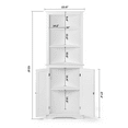 thumbnail image 4 of Corner Cabinet, Corner Shelf Storage Cabinet with 2 Doors and 3 Tier Shelves, Free Standing Corner Storage Cabinet for Living Room, Bedroom or Kitchen, White, 4 of 6