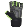 thumbnail image 5 of Weightlifting Gloves with Integrated Wrist Wrap Support Half Finger Body Building Gym Glove Green X-Large, 5 of 6
