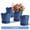 BLUE, variant on BUYMAX 5" Ceramic plant pots with drainage hole and tray, 4-Pack-4-patterns, gardening home desktop office windowsill decoration, green flower pots indoor