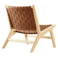 thumbnail image 4 of Modway Saoirse Faux Leather Wood Accent Lounge Chair in Natural Brown, 4 of 9