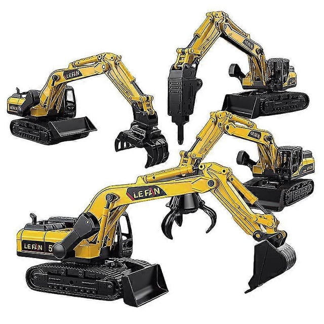 Toy Car Boy Large Engineering Vehicle Excavator Bulldozer Gripper Ground Drill Model