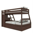 Pemberly Row Twin over Full Storage Bunk Bed with Trundle in Espresso