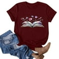 thumbnail image 2 of EINCcm Womens Book Lover Blouse Teacher Bookworm Reading Retro Floral Bookish Tshirts World Reading Day Tops, 2 of 3