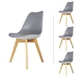 thumbnail image 1 of Set de 4 Sillas de Comedor Acojinadas Frankfurt Gris MUNDO IN Casa, 1 of 9