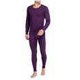 thumbnail image 4 of Chemises à Manches Longues pour Hommes Chemises à Manches Longues pour Hommes Coton Uni Coton Mince Col Rond Manches Longues sous-Vêtements Pantalon Ensemble, 4 of 8