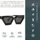 thumbnail image 4 of Gafas de sol personalizadas con forma de diamante, gafas de sol estilo ojo de gato con montura gruesa, hechas de PC y HD, 4 of 6