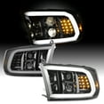 thumbnail image 2 of Summitteile Black LED DRL Headlight Kit For 2009-2018 Dodge Ram 1500 2500 3500 Halogen 2 of 4