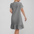 thumbnail image 4 of Liquidation d'Été 2025! Robe Grande Taille pour Femmes, Liquidation d'Été pour Femmes, Robe Longue en Coton et Lin avec Manches Ourlet à Volants, 4 of 5