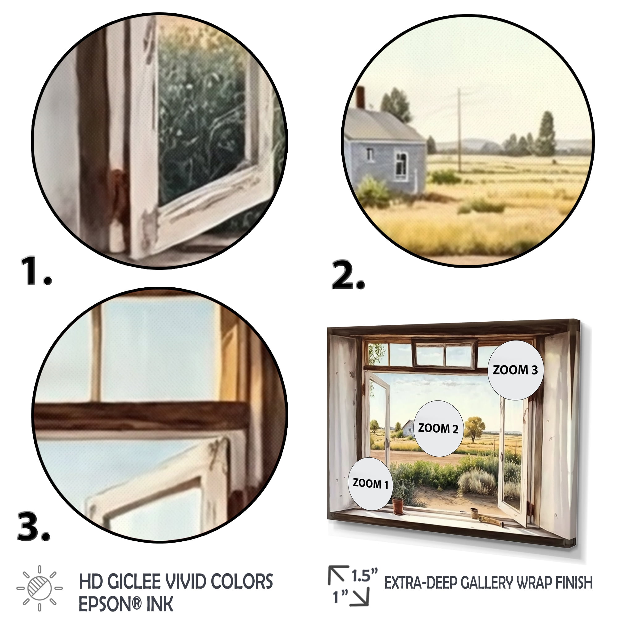 Designart Window To Landscape Views I Canvas Wall Art