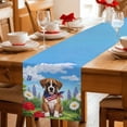 thumbnail image 5 of Dog 4th of July Table Runner 70 Inches, Botanical American Flag Independence Day Bed Runner Dresser Scarves Tabletop for Indoor Outdoor Parties/Ceremony/Banquet, 13" x 70", 5 of 9