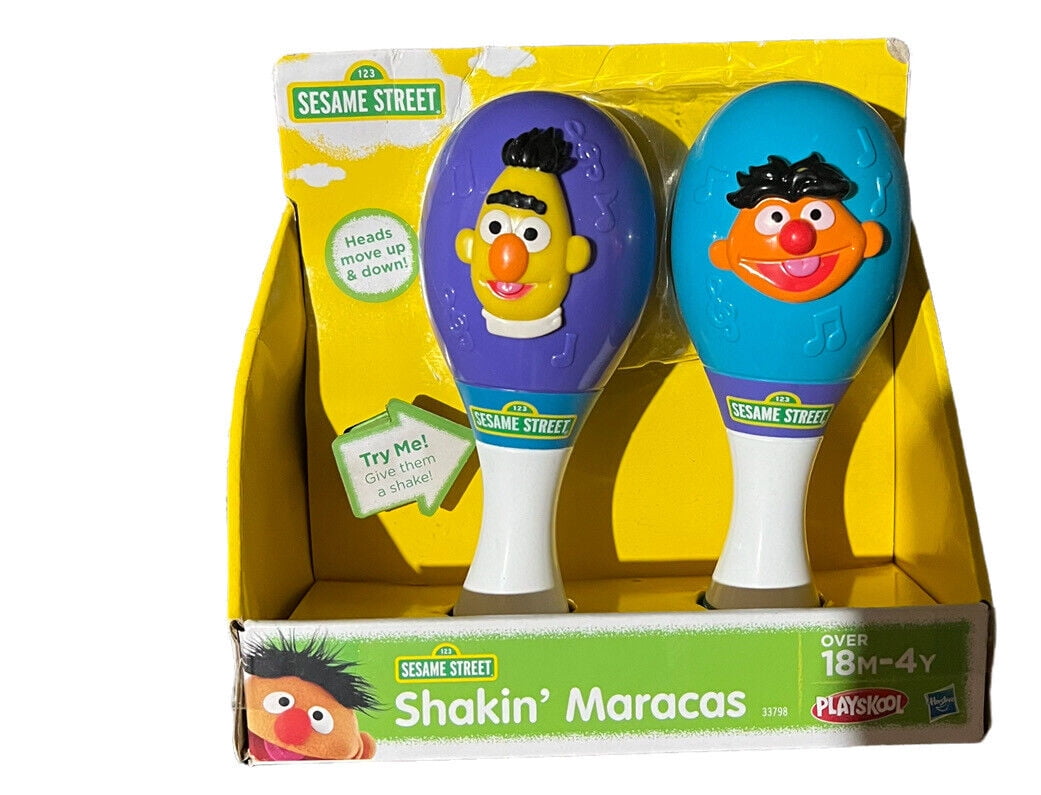 Playskool Hasbro Sesame Street Shakin Maracas Bert Ernie Musical Toy