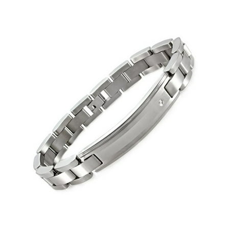 Men’s Titanium Diamond Accent ID Bracelet, 8.5-Inches