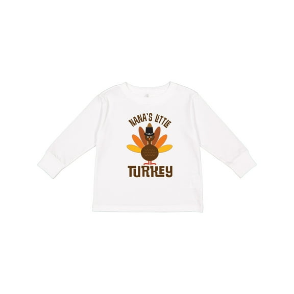 Inktastic Thanksgiving Nana Little Turkey Boys or Girls Long Sleeve Toddler T-Shirt
