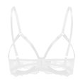 thumbnail image 4 of khonts Demi Cup Support Bras for Women Lace See Through Lingerie Push up Bra Underwire Hollow out Bralettes White XL, 4 of 4