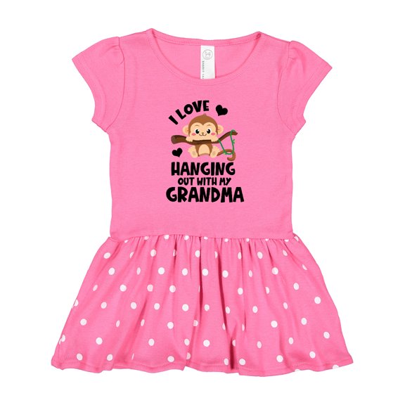 Inktastic Monkey I Love Hanging out with My Grandma Girls Toddler Dress