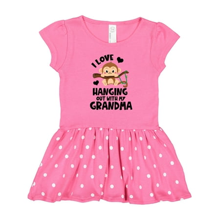 

Inktastic Monkey I Love Hanging out with My Grandma Gift Toddler Girl Dress