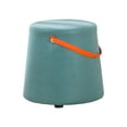 thumbnail image 2 of Abbracc Pouf Rond Portable Tabouret Banc pour Changer de Chaussures avec Poignée Gain de Place Uni Bleu Lac, 2 of 9