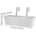 thumbnail image 2 of SUTENGDA 4 Pack Rectangular Fence Planter Box Large Metal Hanging Flower Pots Outdoor Railing Buckets with Detachable Hooks Countryside Style Window Boxes for Balcony Garden - White - By, 2 of 7