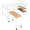 thumbnail image 6 of Twin Size Metal Loft Bed with Desk and Shelves,White, 6 of 9