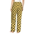thumbnail image 6 of Pajama Pants Women, black polka dots yellow Sweatpants Soft Sleep Lounge Pants, Casual PJ Bottoms Pants with Pockets, 6 of 7
