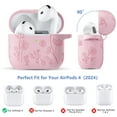 thumbnail image 2 of Comvin for Apple AirPods 4 Case Cover 2024, Cute Flower Engraved Silicone Case for AirPods 4 Case with Cleaner Kit & Keychain for Women Girls, Pink, 2 of 8