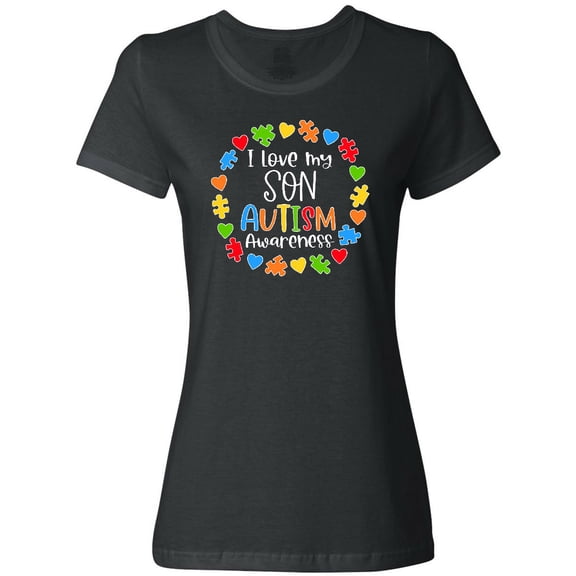 Inktastic I Love My Son Autism Awareness Women's T-Shirt