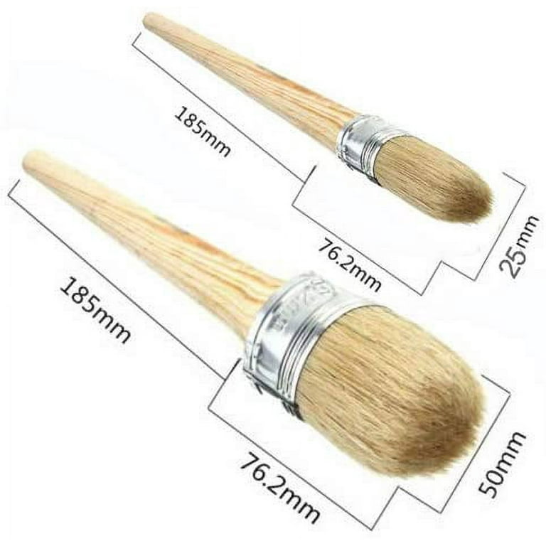 5 Pieces Chalk and Wax Paint Brushes Natural Bristles Wooden Handle DIY  Painting and Waxing Brushes for Art Craft Wood Furniture Home Decoration