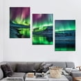 thumbnail image 4 of Nawypu  Aurora Borealis Canvas Picture Northern Lights Canvas Wall Art Snow Mountain Painting Large Landscape Decor Frame (Aurora Borealis Canvas - 12''x16''X3 Panels, 4 of 4