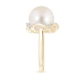 thumbnail image 3 of Angara Freshwater Cultured Pearl Overlapping Halo Ring in 14K Yellow Gold for Women | June Birthstone Jewelry for Her, 3 of 8