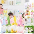 thumbnail image 2 of Set of 4 Easter Bunny Gnomes with Knit Hats Spring Home Decor, Handmade Plush Figurines for Festive Decoration, 2 of 8