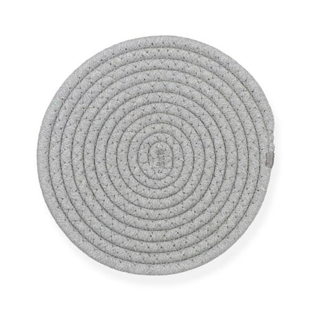 

Heat Resistant Kitchen Braided Tableware Handmade Coasters Table Mat Placemat LIGHT GRAY 18CM
