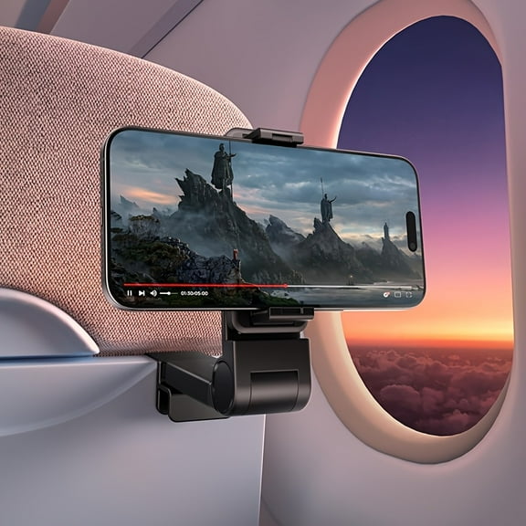 Universal Travel Airplane Phone Stand for Men and Women - Airplane in Flight Phone Mount with 360 Degree Rotation, Hands-free Holder for Flying, Airplane Travel Essentials