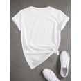 thumbnail image 2 of Women Crew Neck Graphic Print Short Sleeve Casual T-Shirt for Spring Summer, 2 of 6
