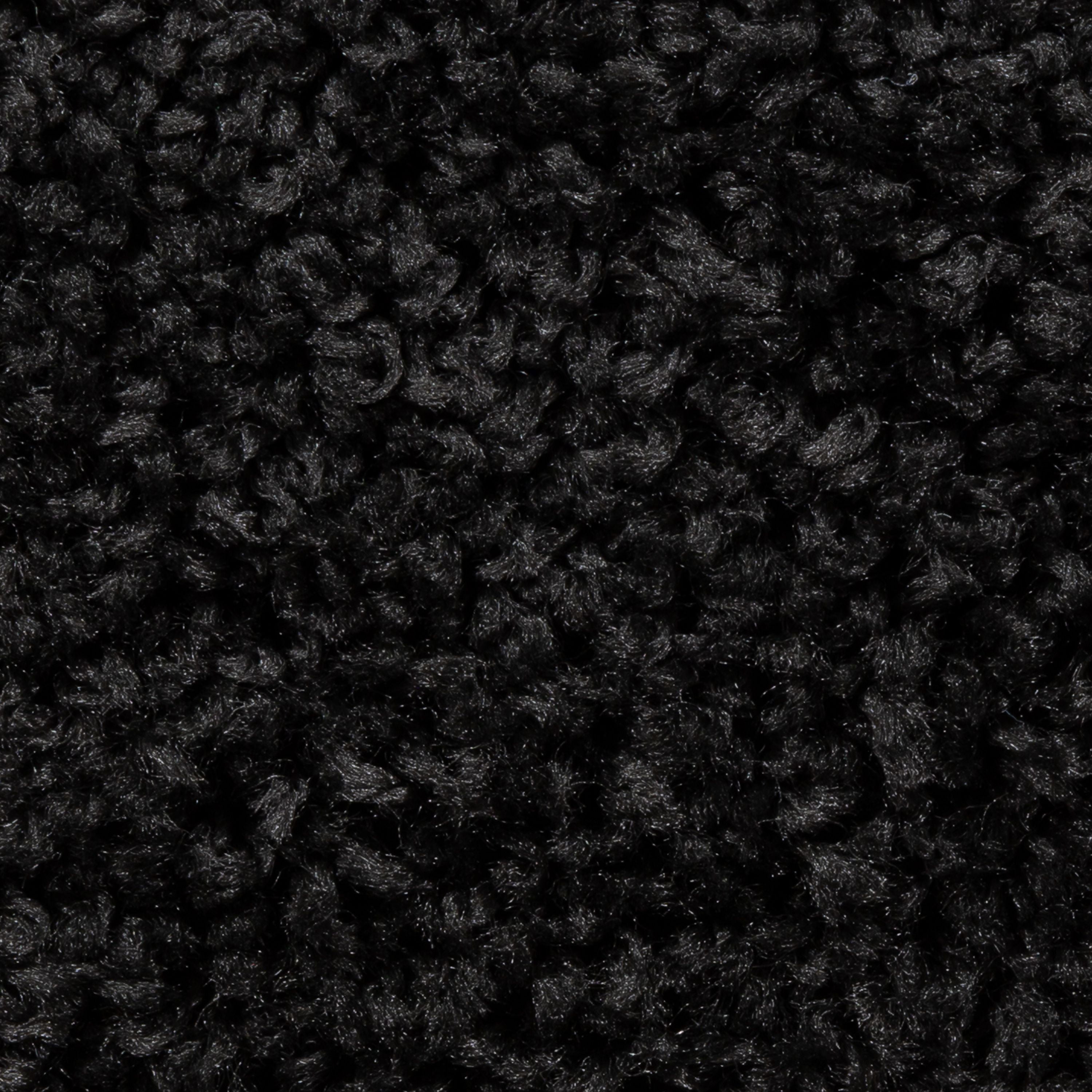 (2 pack) Mainstays Traditional Solid Black Shag Indoor Area Rug, 3' x 4'8"