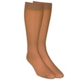 thumbnail image 1 of NuVein Medias de compresión transparentes para mujer, soporte de 8 a 15 mmHg, denier ligero, hasta la rodilla, puntera cerrada, color topo mediano, 1 of 1